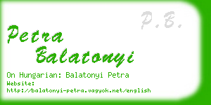 petra balatonyi business card